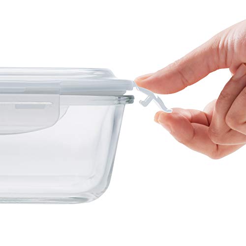 Image of Borosil Square Glass Container Lid with Gasket, 320ml, Set of 2