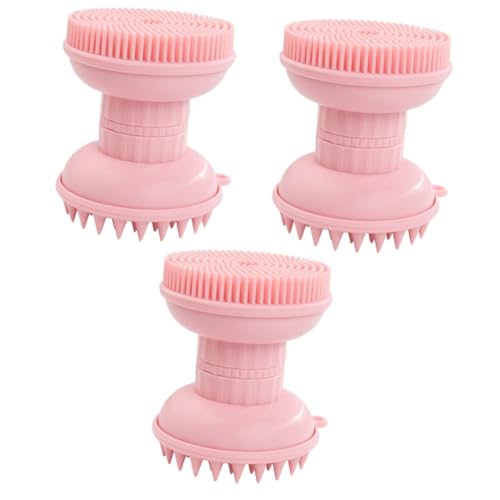 Brosse de nettoyage pores en silicone rose contre teint terne