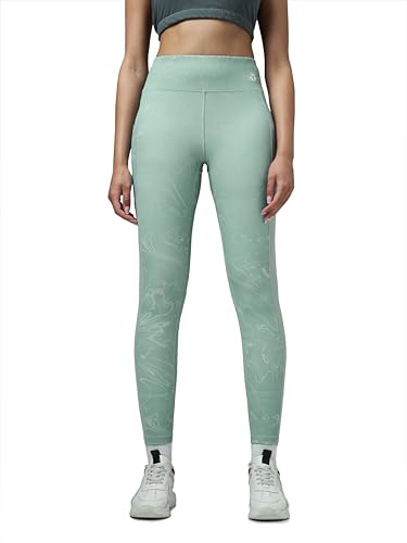 Image of TECHNOSPORT Women's Skinny Fit All Over Print Tights for Gym, Workout, Yoga & Sports