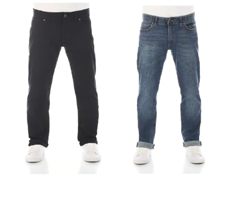 Lee Jeans Schwarz 36W 32L : pantalon denim Maddox noir coupe droite homme