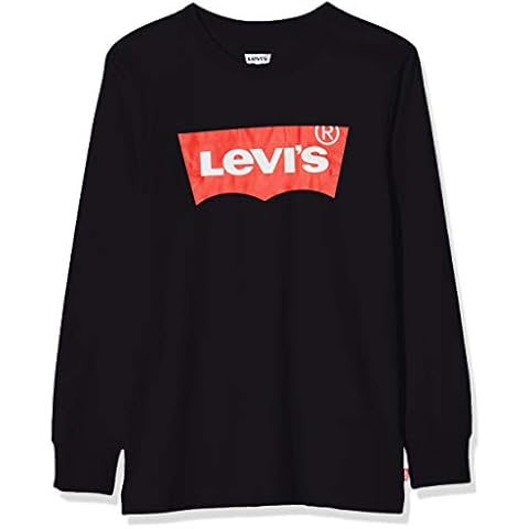 Camiseta Levi's Kids Lvb-L/S Batwing Tee Negra de Manga Larga Cover