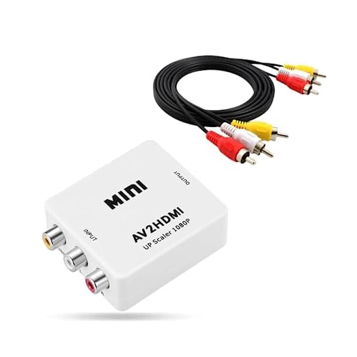 Conversor HDMI para RCA, HDMI para AV com PAL/NTSC para Amazon Fire TV Stick, Roku, Chromecast, Apple TV, PC, laptop, Xbox, HDTV, DVD - Inclui cabo de carregamento USB + Cabo Auxiliar