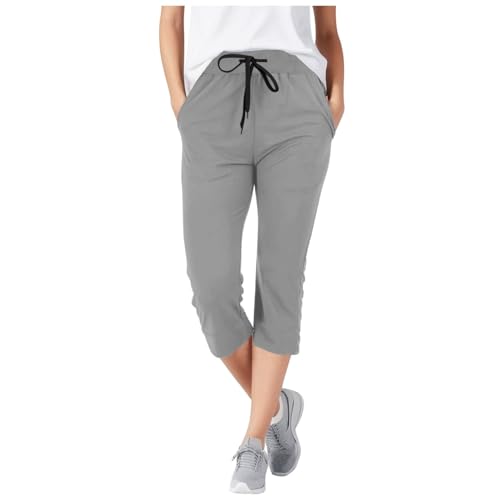 Pantalones deportivos de algodón para mujer, holgados, para entrevistas, cómodos, para fútbol, pantalones cortos ajustados, gris, M