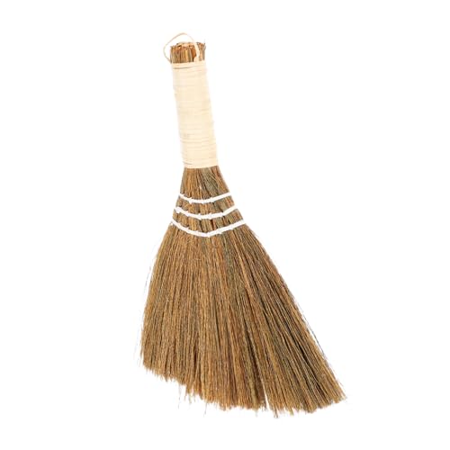 Ciieeo Piccola scopa intrecciata a mano in paglia intrecciata a mano, setole morbide, efficace rimozione della polvere per la pulizia della casa, spazzola leggera per letti, pavimenti, mobili in