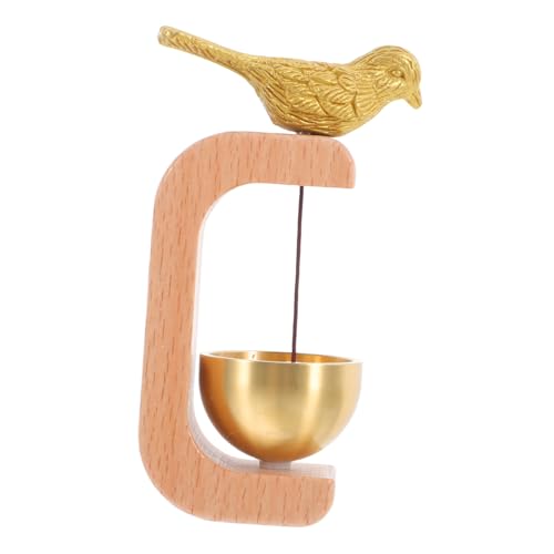 LEDMOMO 磁気付き真鍮製木製ドアベルチャイム 耐久性のある製 店舗や家用シンプル玄関用 呼び鈴としてクリアで心地よい音響 取り付け簡単