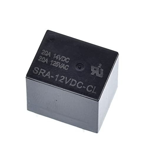 Relé de potencia 24V 20A SRA-24VDC-CL micro relé de 5 pines negro para circuitos impresos de coche 10 Uds 5