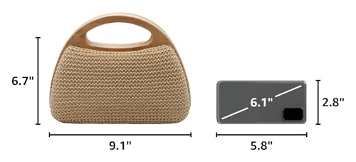 Image of UMREN Straw Clutch Handbags Women Beach Crossbody Hand-woven Summer Purse Wallet Top handle Evening Bag for Wedding Party