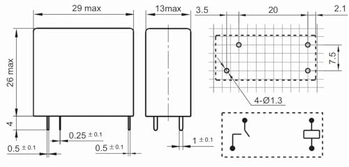 Relé JQX-14FF 009-1HS con conmutación estable de 9V para placas de circuito 2