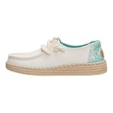 HEYDUDE Damen Schuhe Slip Ons Wendy Espadrille Hibiscus, Farbe:Beige, Schuhgröße:EUR 38, Artikel: