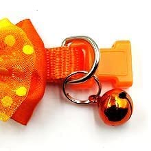 Image of Cat Collars I Color Full with Bell and I Bow Kitten and Small Dogs I Soft Adjustable Collar Safe I Solid and Protection for I Cats and Puppies Cute with Bow Design I (Color May Vary) (Orange)