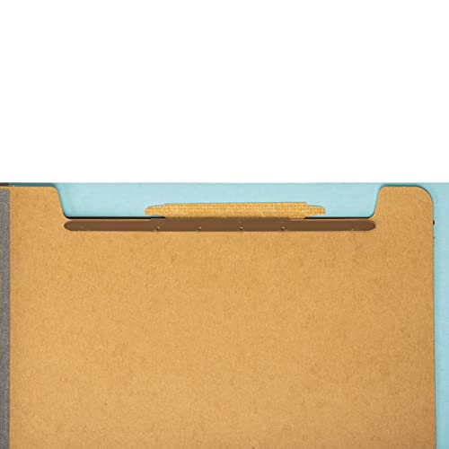 The File King Three Divider Pressboard Classification Pale Blue File Folder - Legal Size | Box Of 10 | 2/5 Roc Top Tab | 3” Expansion | Six 2-Inch Fastener Prongs | Usa Made #TOP6