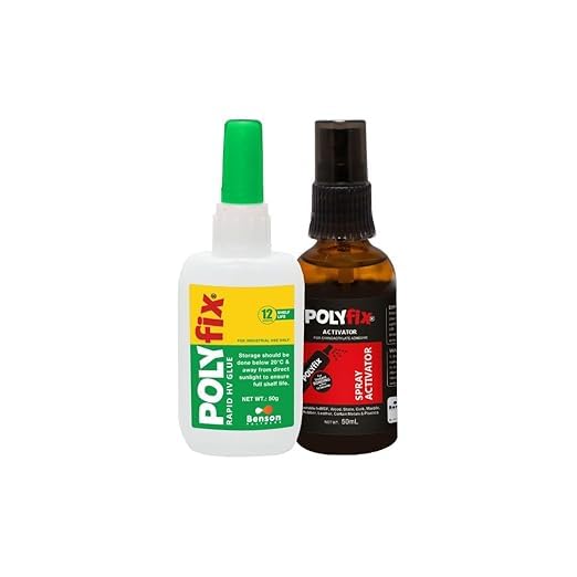 Polyfix HV Glue & Glass Spray Activator Kit | for Wood, Stones, Acrylic, Plastic, Metal - for Quick and Strong Bonding (50g+50ml) kit