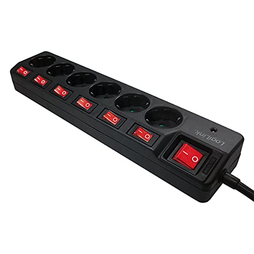Bases múltiples de 6 salidas AC LogiLink LPS233 interior con cable 1,5m 3