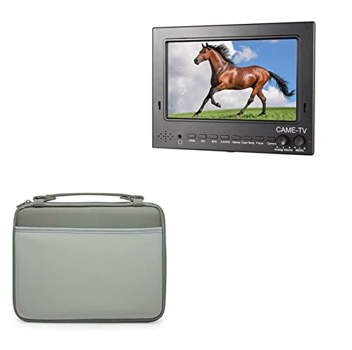 BoxWave Case Compatible with Came-TV 702-SDI - Hard Shell Briefcase, Slim Messenger Bag Briefcase Cover Side Pockets - Pewter