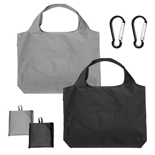 ZBHDEYG Bolsas de Compras Con Hebillas Colgantes - 2 Piezas, Simples, Portátiles e Impermeables - Negro, 20 cm