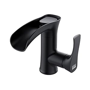 Black Bathroom Faucet Waterfall Single Handle Single Hole Bathroom Sink Faucet Washbasin Faucet for Bathroom RV Vanity Sink Faucet,Modern Bathroom Faucet