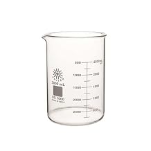 Borosil Beaker, Glass, Low Form, 3000 mL, 1/pk