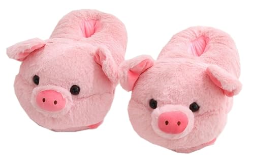 Cute Pig Cartoon Animal Home Furry Slippers - Women's Warm Winter Slippers