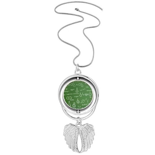 Collier pendentif ailes d'ange et structure moléculaire en acier argenté pour femme