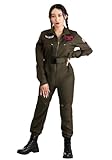 Women's Top Gun Flight Suit Costume | Adult Top Gun Costume for Halloween and Themed Parties Small