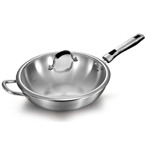 Wok acero inoxidable con tapa 32cm miniatura 1