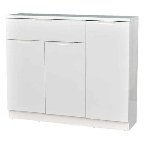 Image of Royaloak Rome Italian Shoe Rack | Elegant 3-Door Wooden Shoe Cabinet with 2 Drawers | Stylish Storage Organizer for Shoes | Space-Saving Footwear Rack | Durable and Functional Shoe Rack for Home