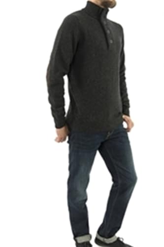 Patch Half Zip Mens Jumper Charcoal S