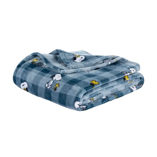 Image of Berkshire Blanket Peanuts VelvetLoft Cute Character Snoopy Plush Blanket,Navy Tonal,Twin 60 in x 90 in (Official Peanuts Product)