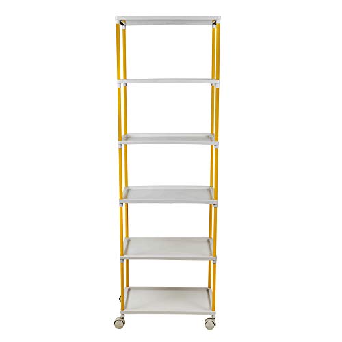 Image of Little One's Multipurpose 6 Plastic Shelf Storage Rack /Shoe Rack with Wheels, ISI Certifed, (Unbreakable Material), Tray 6