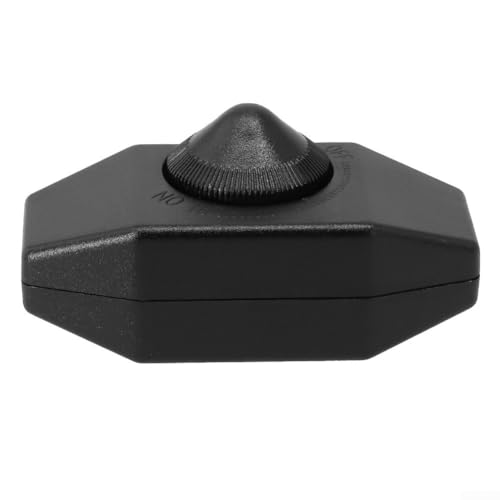 Interruttore dimmer rotativo ON/OFF in linea con controllo a manopola, corrente nominale 1 A, tensione 220 V, funzione di sicurezza contro il surriscaldamento, per cablaggio lampada da interni (nero)