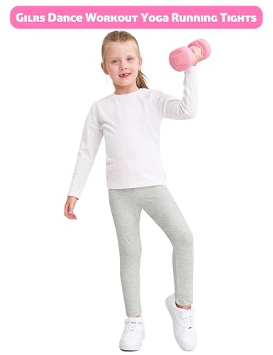 Girls Leggings 5 Pack Assorted Toddler Kids Teens Youth Pull on Stretchy Athletic Tights Cotton Soft Pants for Everyday School Uniform Play Running 5T3