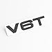 HUAPX lega V6T emblema auto ala laterale tronco distintivo logo adesivo, adatto per auto Audi con motore V6T A1 A3 A4 A5 A6 A7 Q3 Q5 Q7 S6 S7 S8 S4 SQ5 (nero opaco)