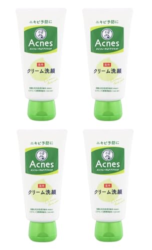 【まとめ買い】 メンソレータム アクネス 薬用クリーム洗顔 医薬部外品 毎日すっきり洗ってニキビ予防 130g×4本