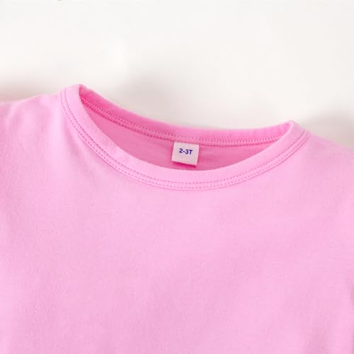 Image of LYSMuch 7-14Y Girls Ruffle Long Sleeve Shirt Kids Crewneck Basic Blouse Casual Tee