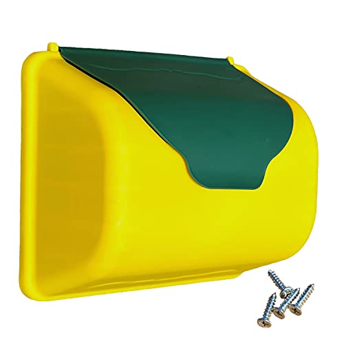 Loggyland Kinder Briefkasten für Spielturm oder Spielhaus, Extrem witterungsbeständig, Inkl. Holzschrauben 3 x 20 mm, Kid, 250 x 225 x 130 mm, Grün Gelb