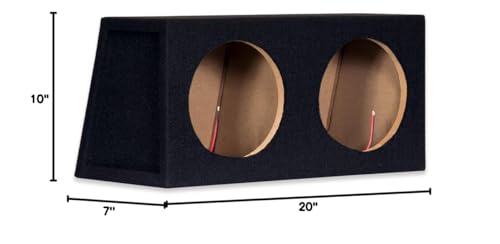 Car Black Subwoofer Box Sealed Automotive Enclosure for Two 8-Inch Woofers 8D