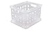 Sterilite Mini Crate, Stackable Plastic Storage Bin with Handles, Organize Home, Garage, Office, School, Dorm Room, Clear, 12-Pack