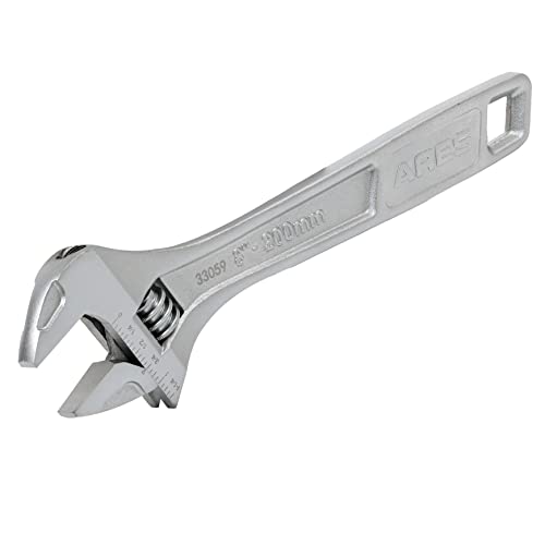 Ares 33059 – 8-Inch Adjustable Wrench – Drop Forged Chrome Vanadium Steel Construction – Wide Jaw Designs For A Variety Of Fastener Sizes – Sae And Metric Size Markings #TOP6