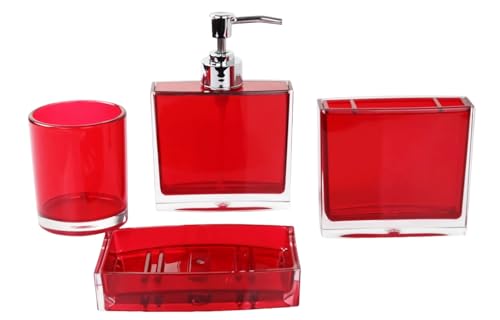 Bathroom Accessories Set, Acrylic Bathroom Accessory Set with Soap Dispenser,Soap