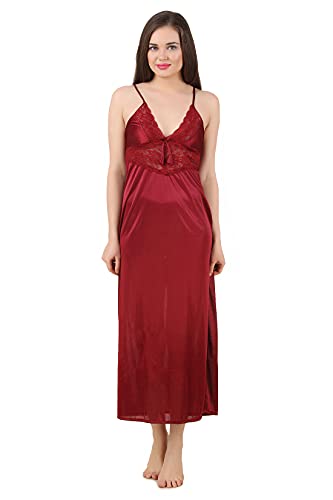 Image of Fasense Women's Satin Maxi Casual Regular Nightgown