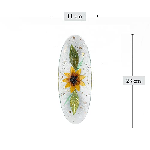 Sospiri Venezia Tidy Tray Ornament Plate Decor Floral Murano Glass Centerpiece Home Furnishing Decor Gift Handmade Made in Italy (Sunflower cm28x11 Oval) - Image 3