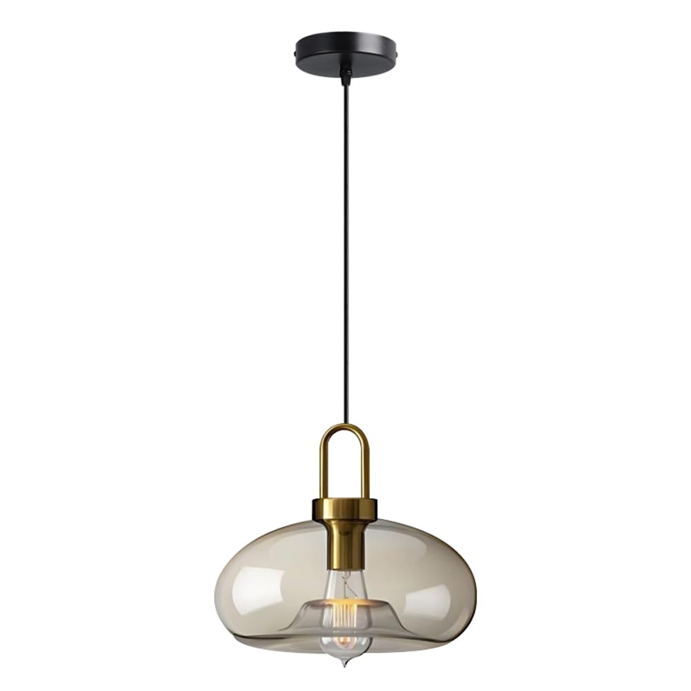 Lámpara de techo industrial con acabado de cristal elegante y casquillo E26 8