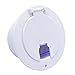 X-Haibei RV Cable Hatch, Round Trailer Camper Electric Power Cord Cable Hatch Cover for 30/50 Amp Cord, Fits 3-3/8 inch Dia. Hole, White Flip Up Cover