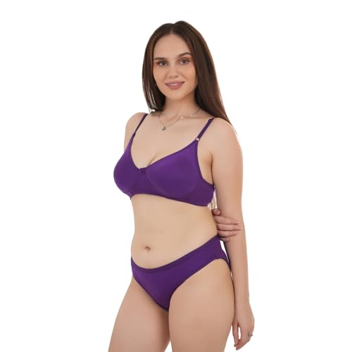 Image of Unitrust Premium Lingerie Set with Full Coverage Non-Padded Bra and Hipster Panty Set