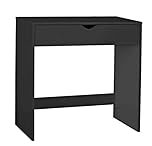 URBNLIVING 1 Drawer Wooden Small Dressing Table (Black)
