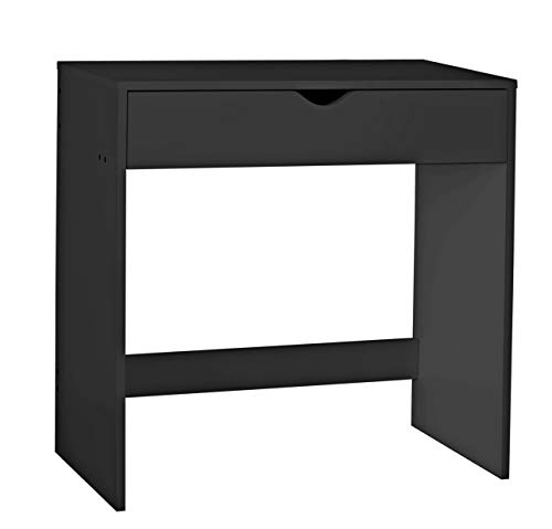 Urbn-Living Bedroom 1 Drawer Wooden Small Dressing Table (Black)