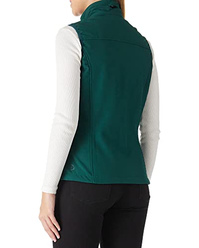 Outdoor Ventures Softshell Weste Damen Ärmellose Jacke Laufweste Leicht Winddicht Warm Fleeceweste Stehkragen Sport Golf Weste mit 4 Taschen für Wandern Camping Dunkelgrün 2XL