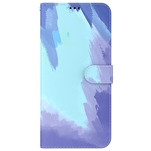 Blllue Capa carteira compatível com Nokia 5.3, Série Aquarela Capa protetora de couro PU para Nokia