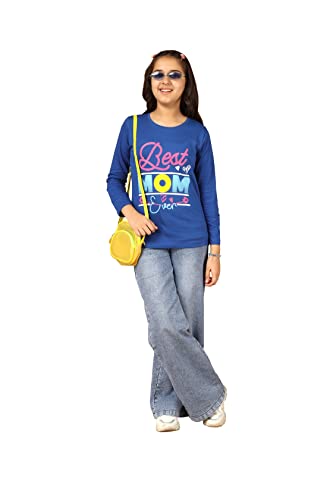 Image of KYDA KIDS 100% Cotton Girls Full Sleeve Printed T-Shirt,Regular fit Round Neck Tops (Pack of 3)