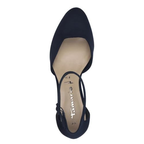 Tamaris Damen Pumps mit Blockabsatz, blau, 37 EU